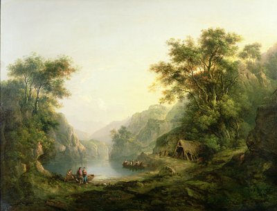 The Fishing Party, Loch Katrine, Scotland by Alexander Nasmyth